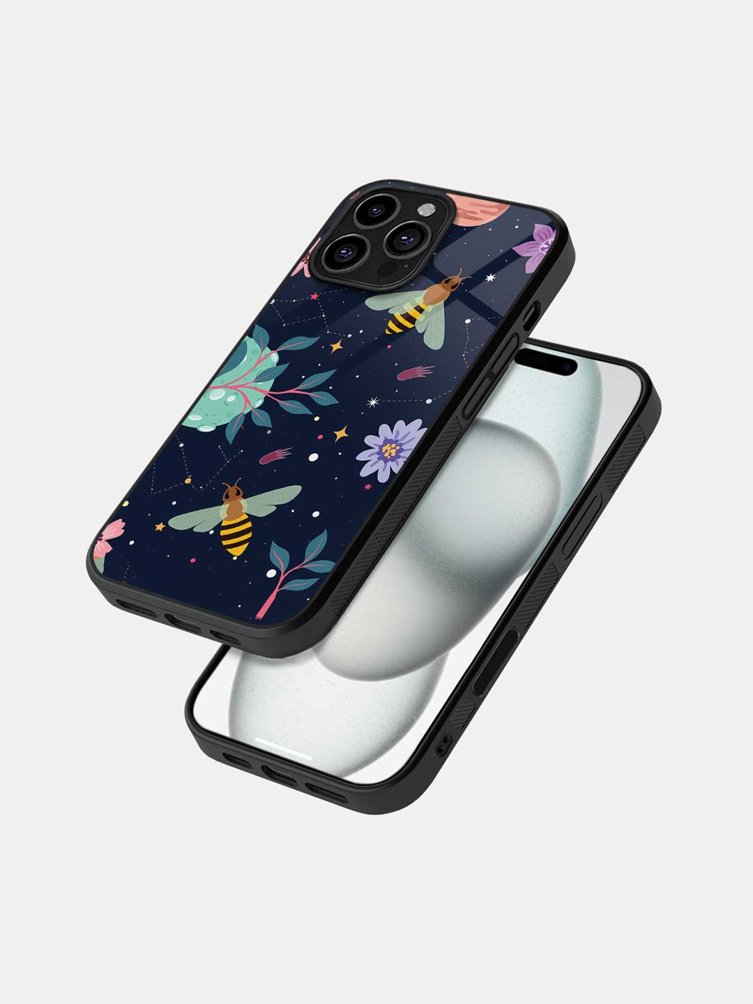 

macmerise Abstract Printed iPhone 16 Pro Max Bumper Case Mobile Accessories, Black