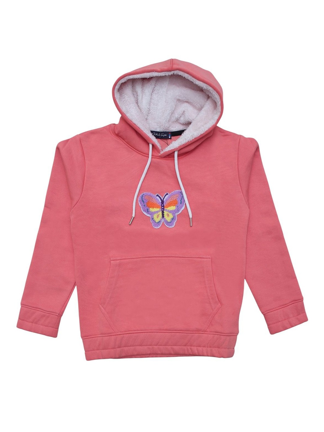 

White Snow Girls Sweatshirt, Pink