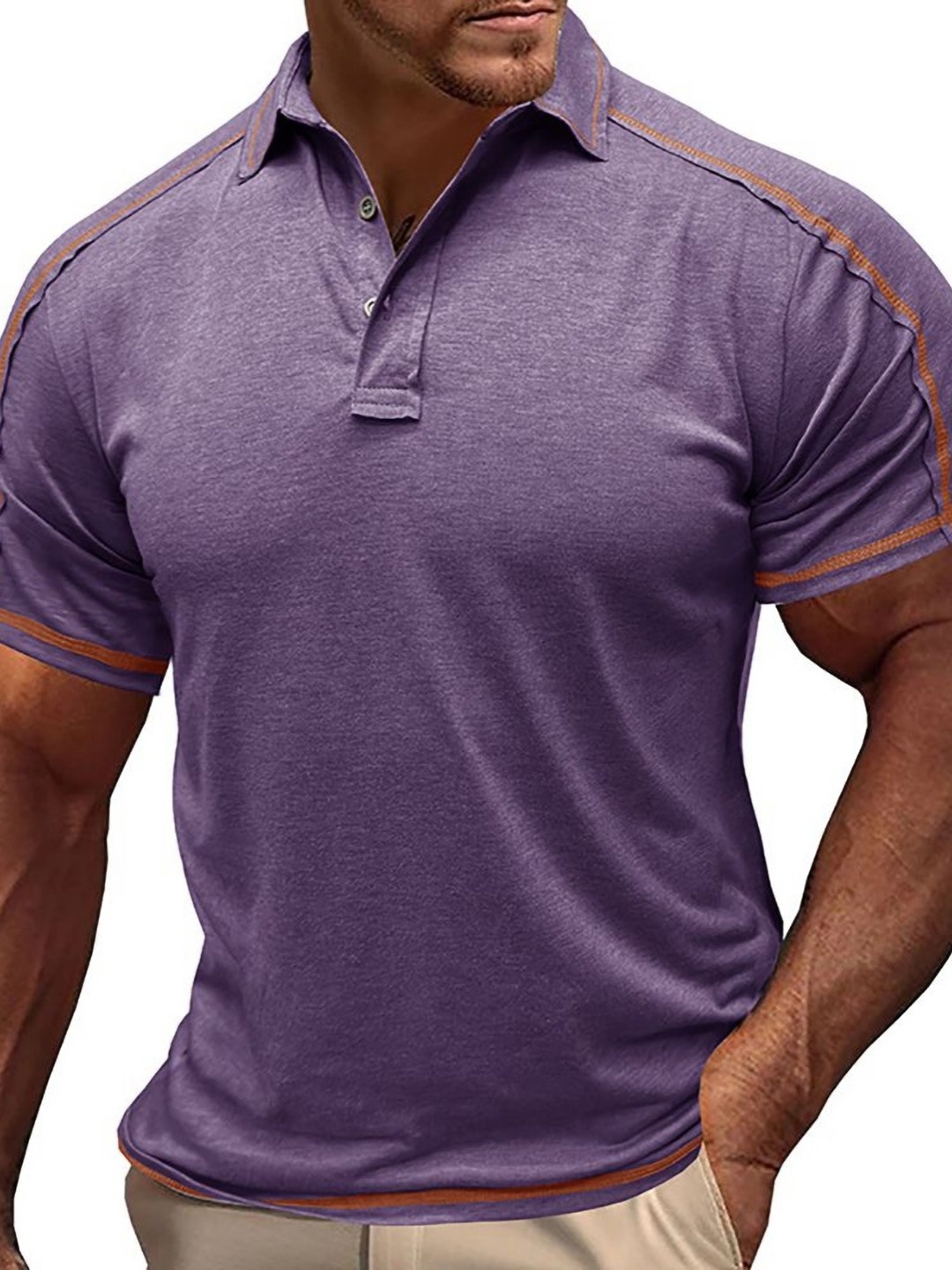 

StyleCast x Revolte Men Polo Collar T-shirt, Purple