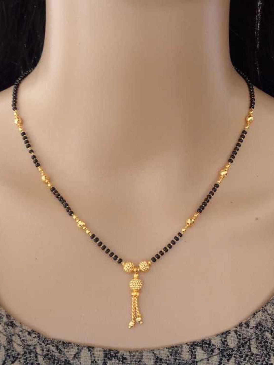 

Wynona Gold-Plated Mangalsutra, Black