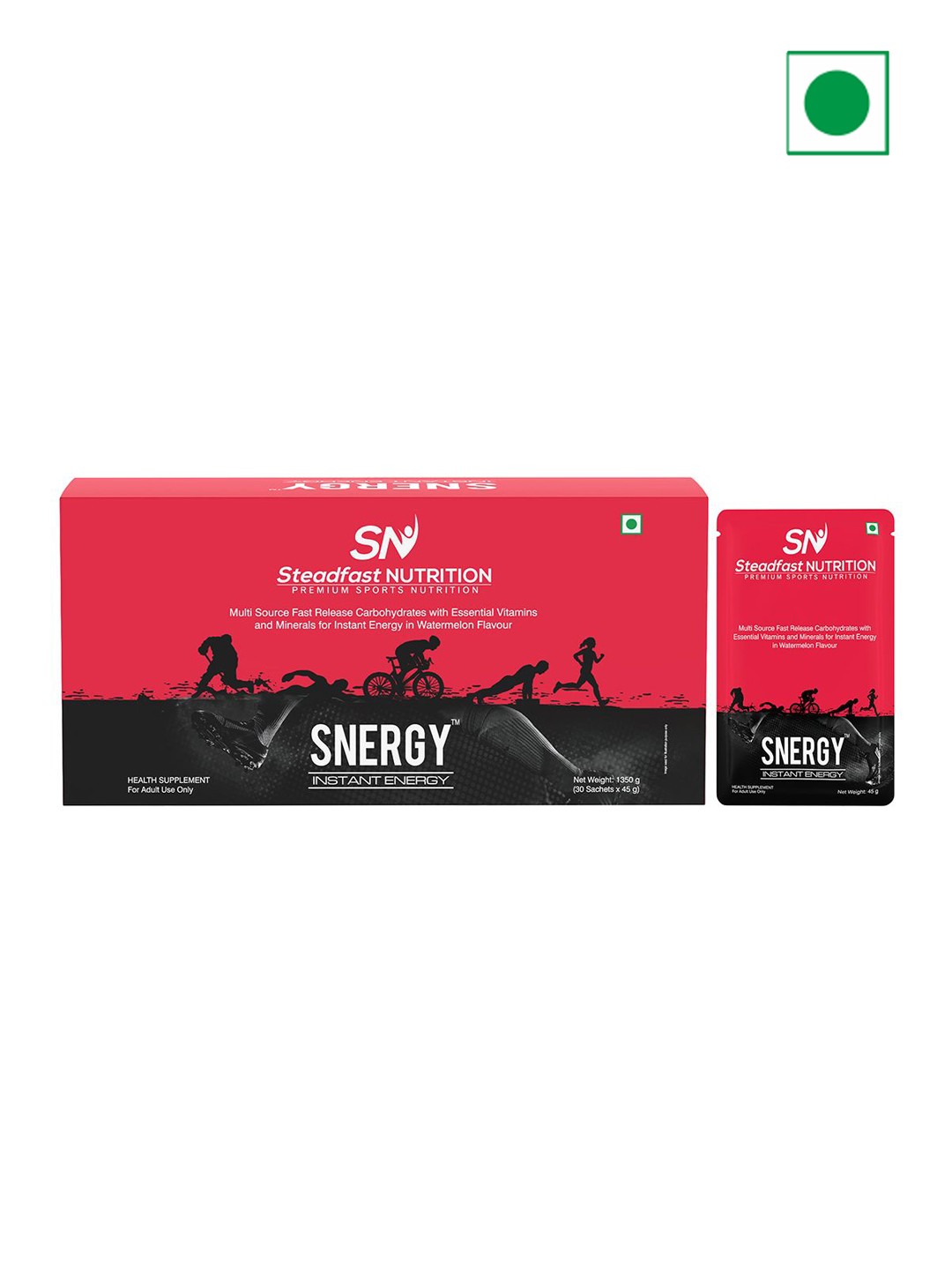 

Steadfast Nutrition Snergy Pre workout Supplement Watermelon 30 Sachets 1350g, Red