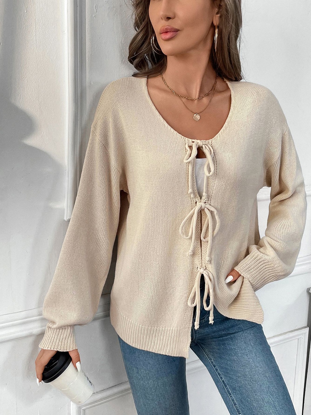 

StyleCast x Revolte Women Cardigan, Beige