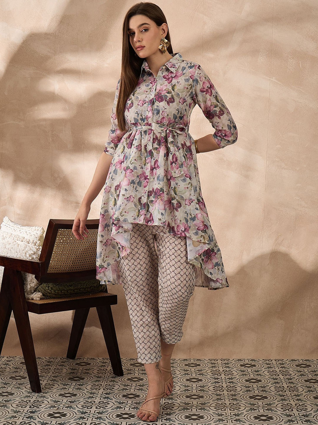 

all about you Floral Printed Tunic With Trouser Co-Ords, Pink