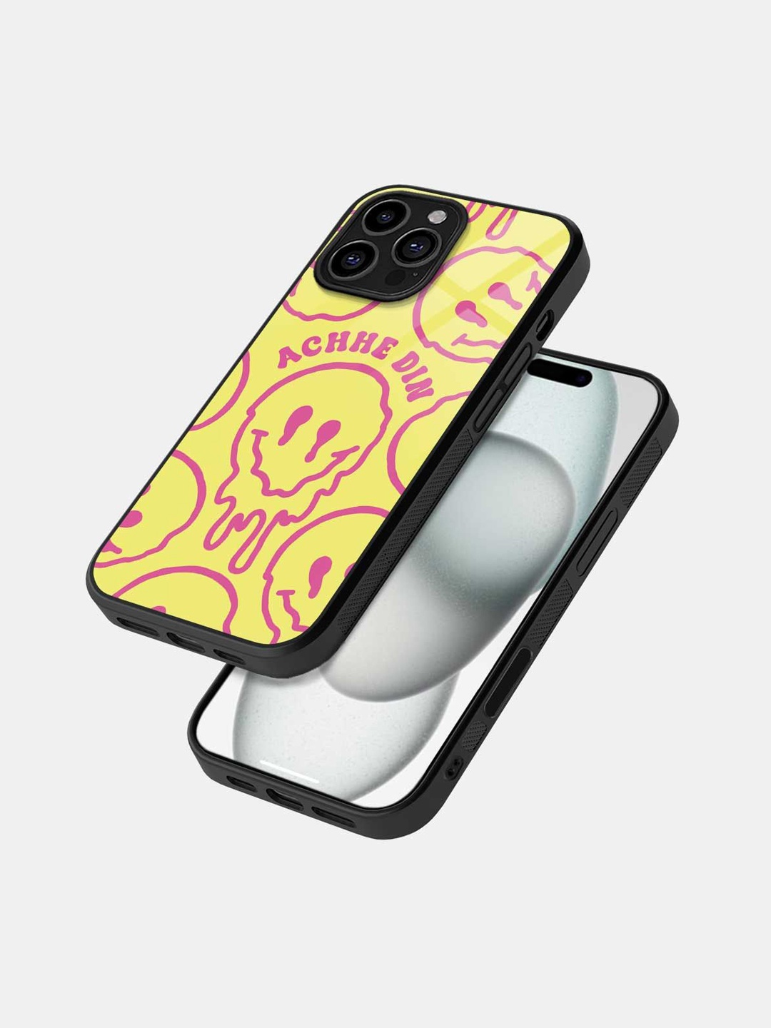 

macmerise Quirky Printed iPhone 16 Pro Max Back Case Mobile Accessories, Yellow