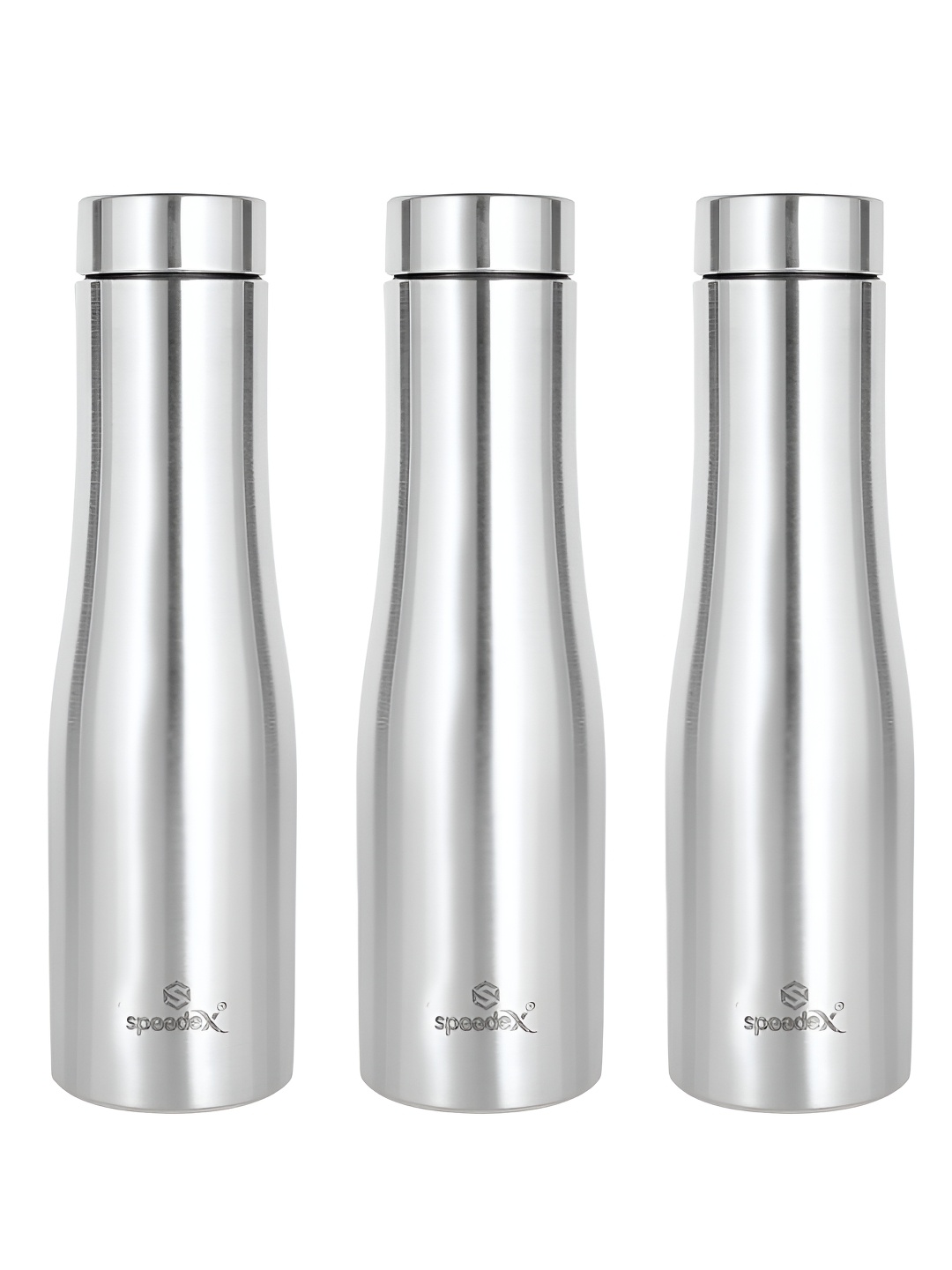 

Speedex Silver-Toned Set of 3 Stainless Steel Solid Water Bottle