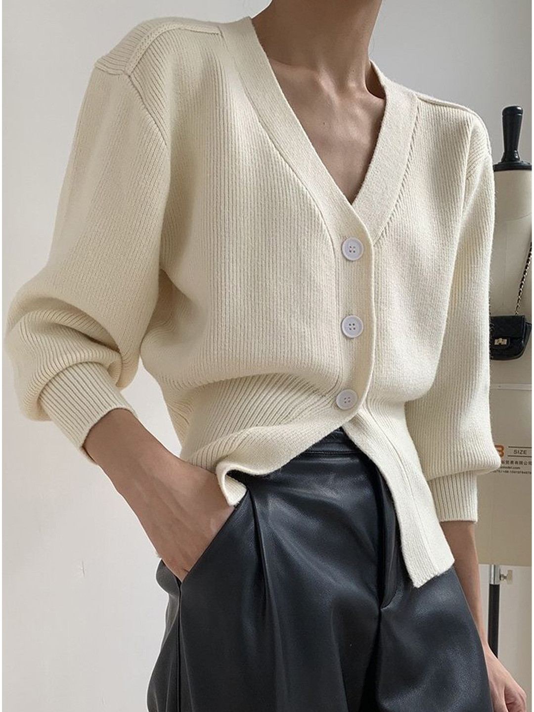 

LULU & SKY Women Ribbed Longline Cardigan, Off white