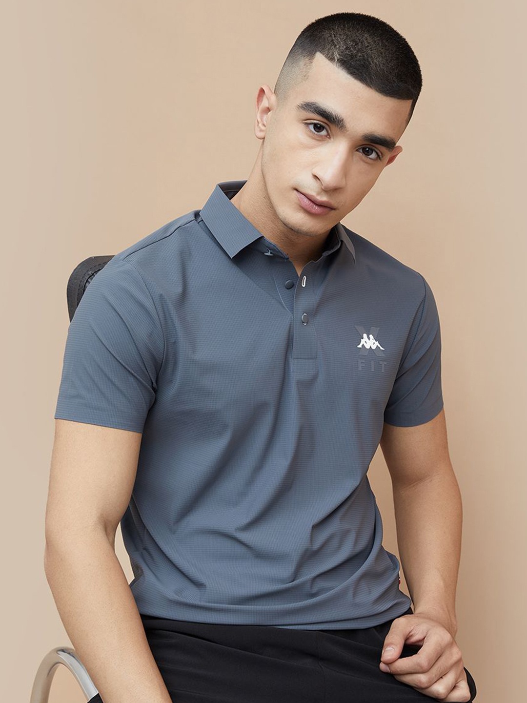 

Kappa Men Polo Collar Pockets T-shirt, Charcoal