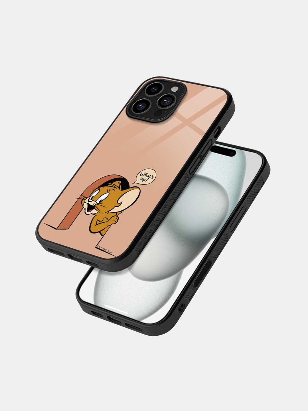 

macmerise Cartoon Characters Printed iPhone 16 Pro Max Bumper Case Mobile Accessories, Black