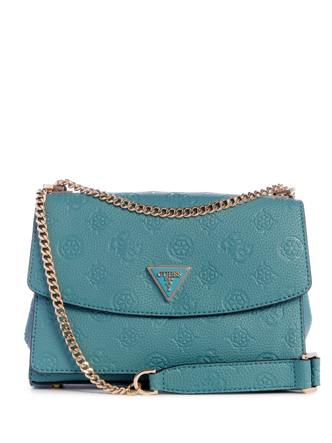 

GUESS Floral Textured Structured Shoulder Bag, Teal