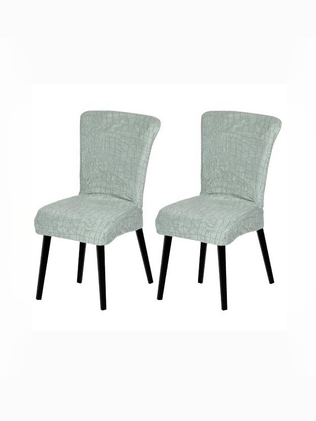 

HOUSE OF QUIRK Green 2 Pieces Textured Jacquard Stretchable Chair Cover