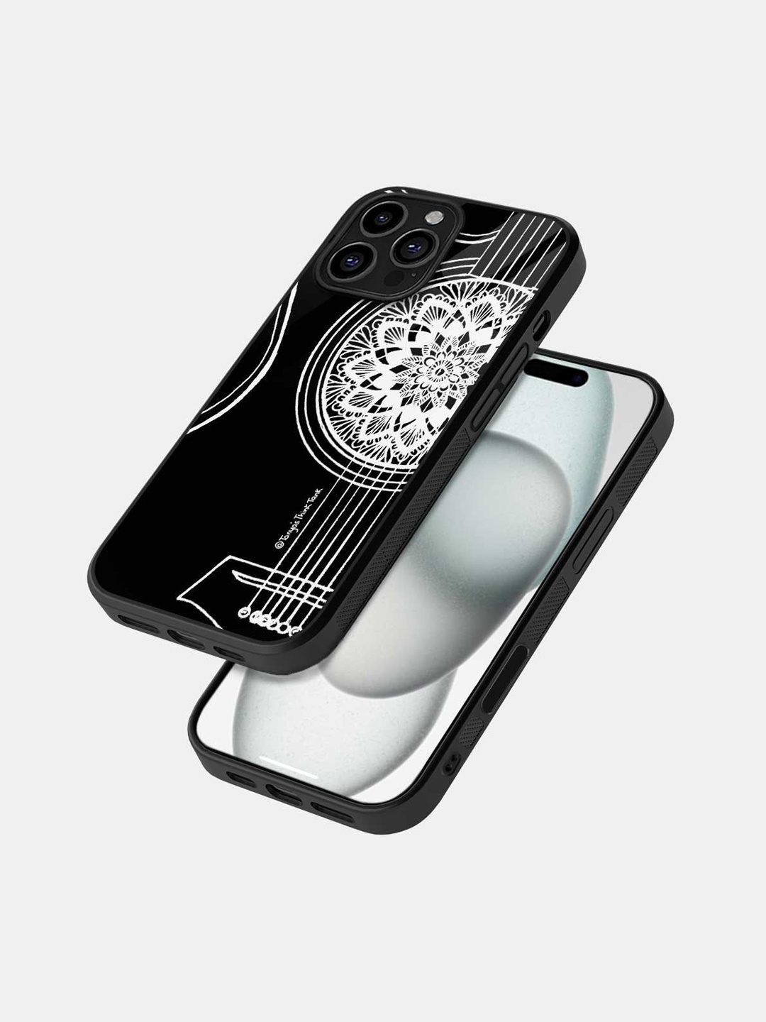 

macmerise Quirky Printed iPhone 16 Pro Max Pouch Mobile Accessories, Black