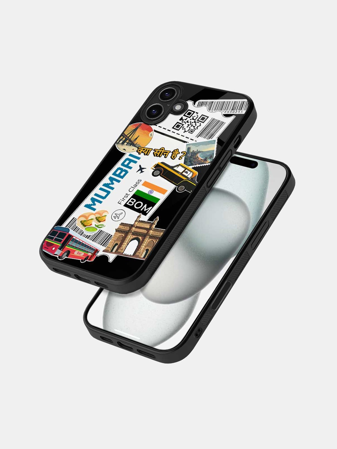 

macmerise Tropical Printed iPhone 16 Bumper Case Mobile Accessories, Black