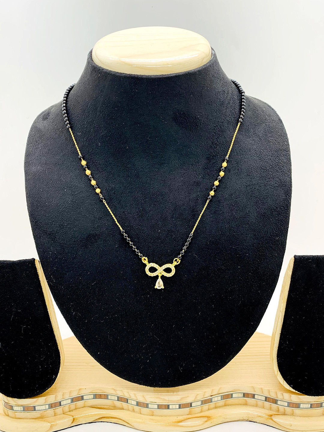 

Wynona Gold-Plated Artificial Beads Mangalsutra
