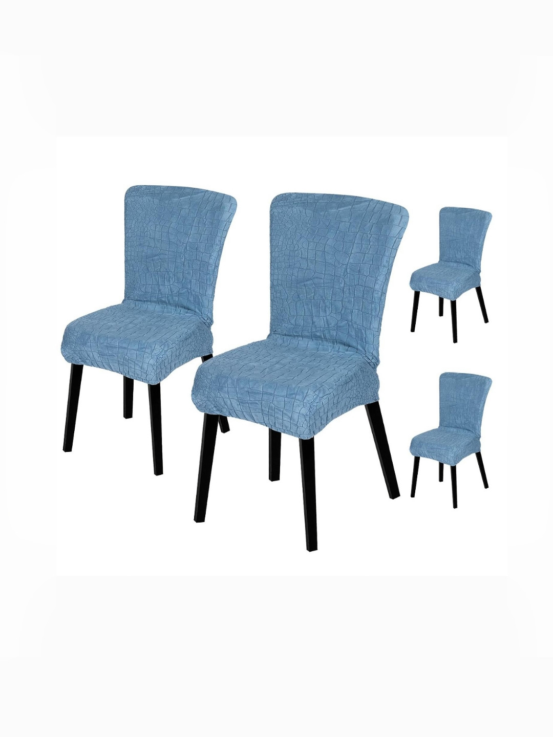 

HOUSE OF QUIRK Blue 4 Pieces Stretchable Chair Cover