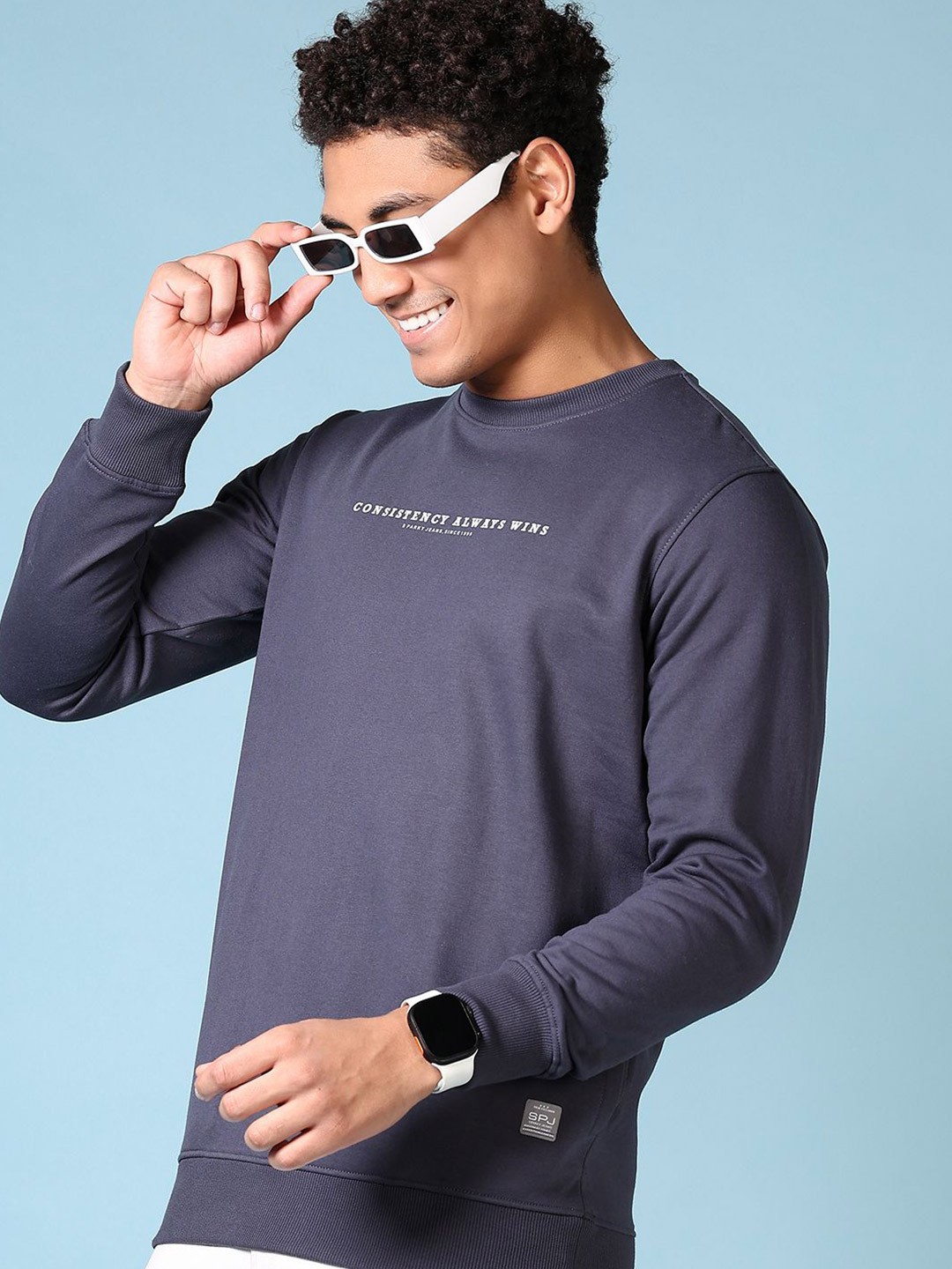 

V-Mart Men Printed Sweatshirt, Grey