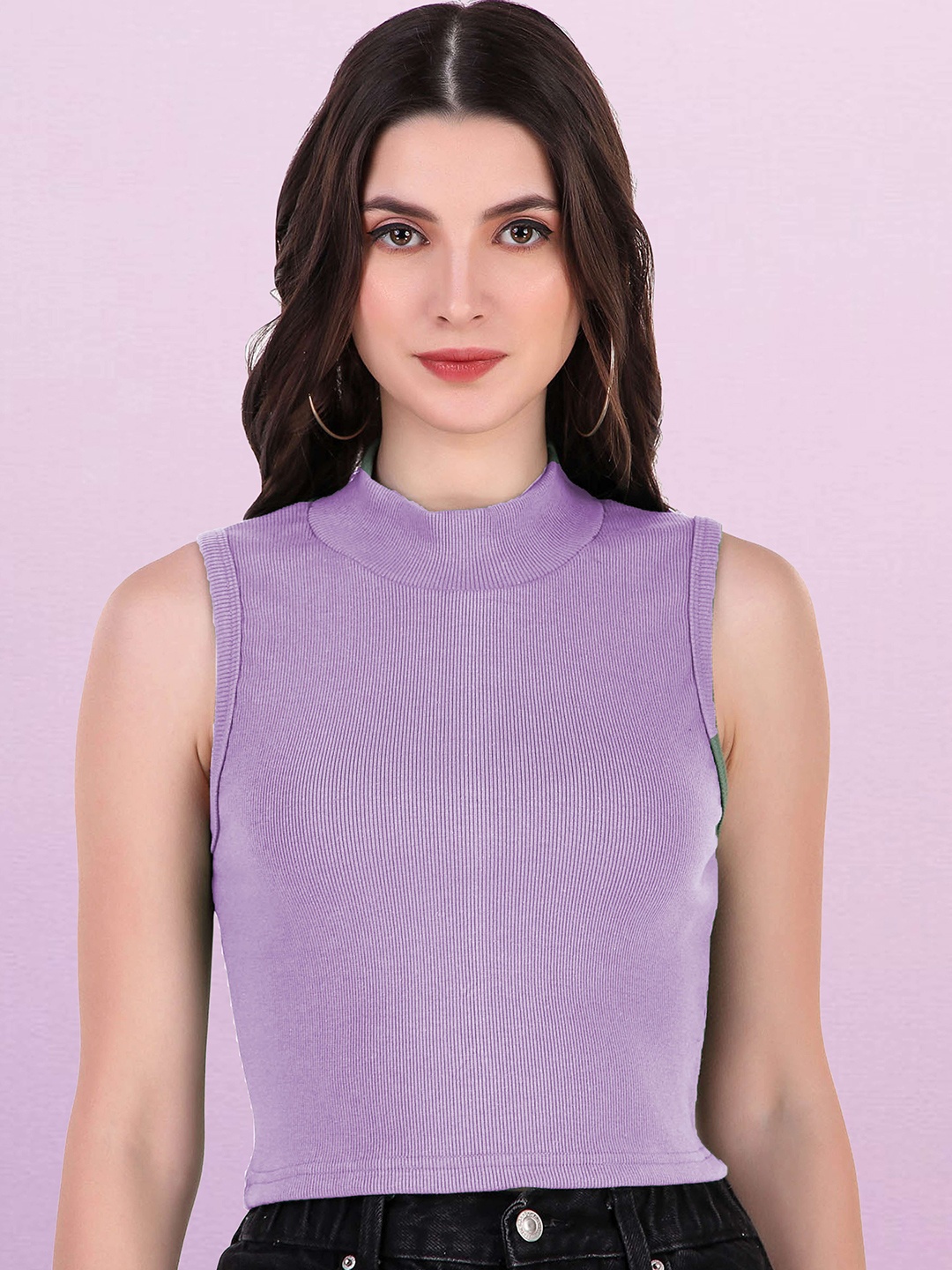 

Swaranjali Tie-Up Neck Tank Top, Lavender