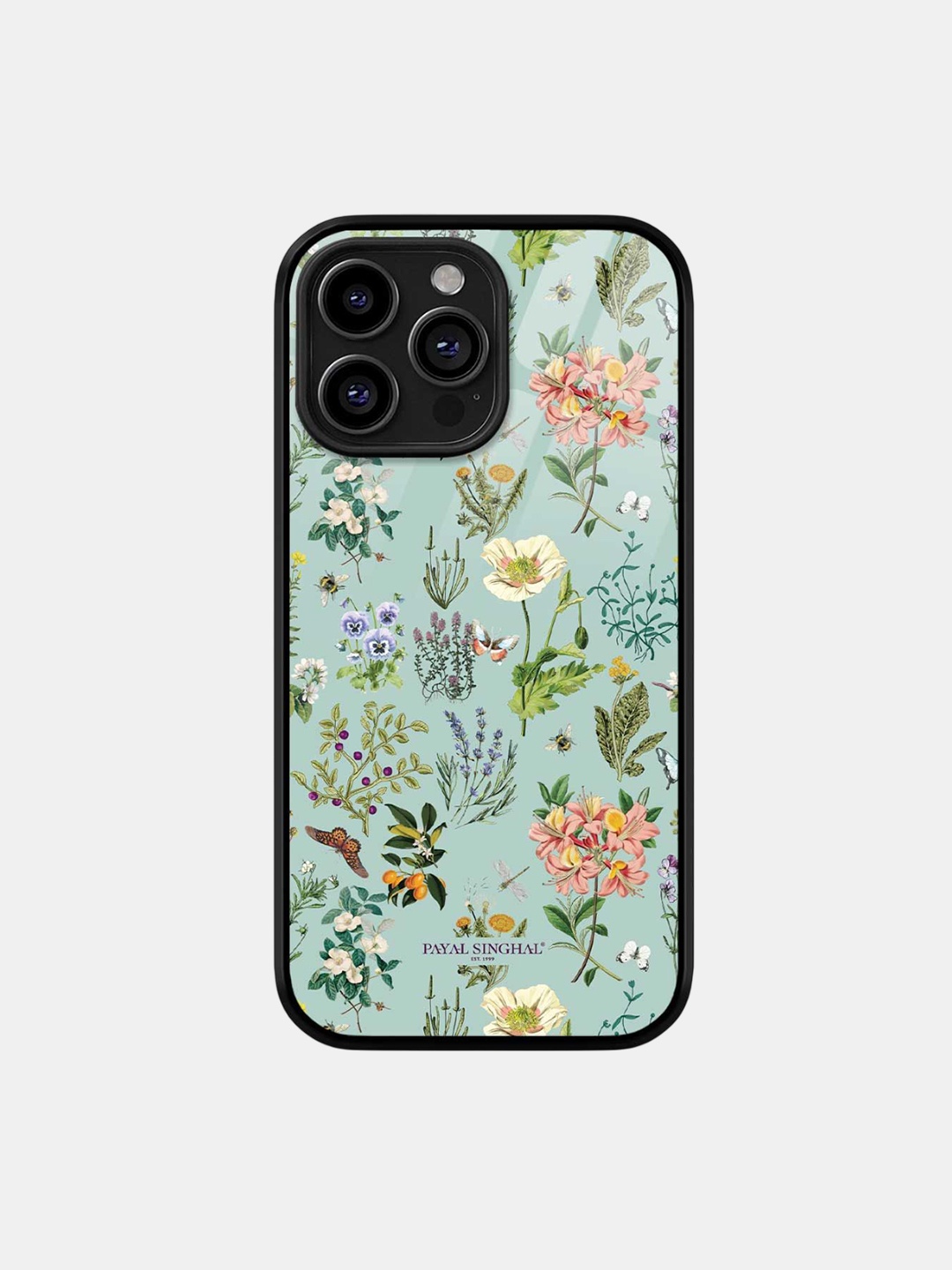 

macmerise Floral Printed iPhone 16 Pro Max Bumper Case Mobile Accessories, Black
