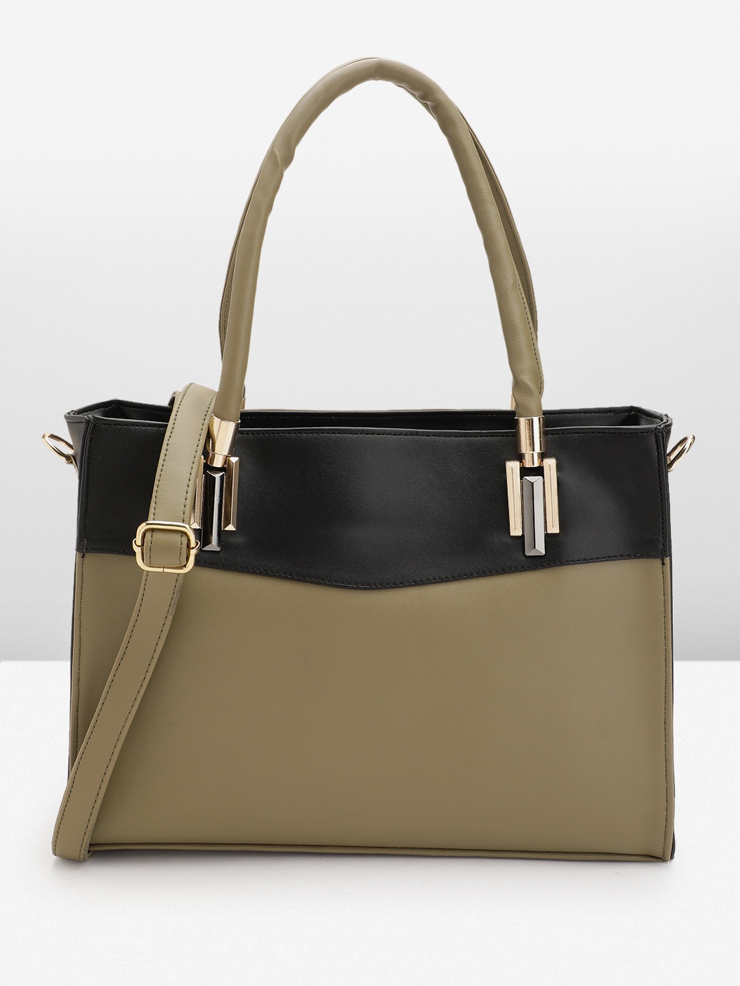 

Mast & Harbour Colourblocked Structured Handheld Bag, Olive