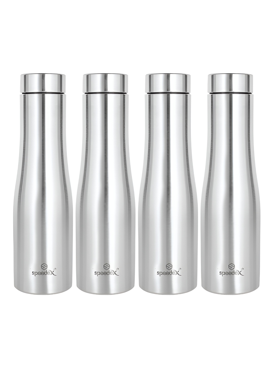 

Speedex Silver-Toned Set of 4 Stainless Steel Solid Water Bottle