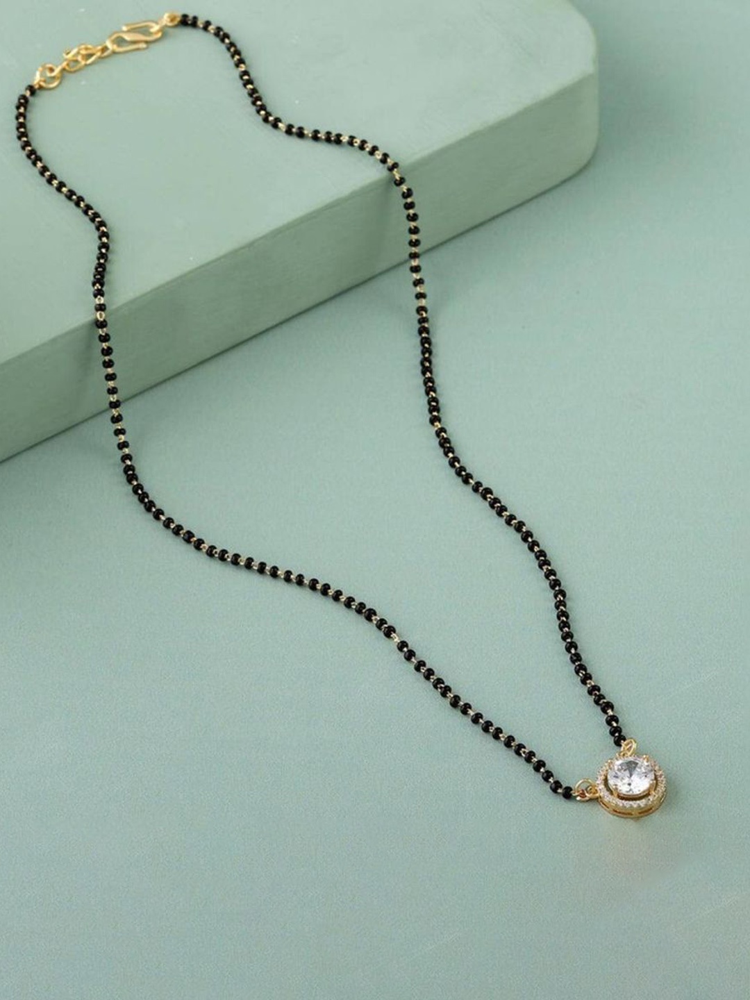

Wynona Gold-Plated Artificial Beads Mangalsutra
