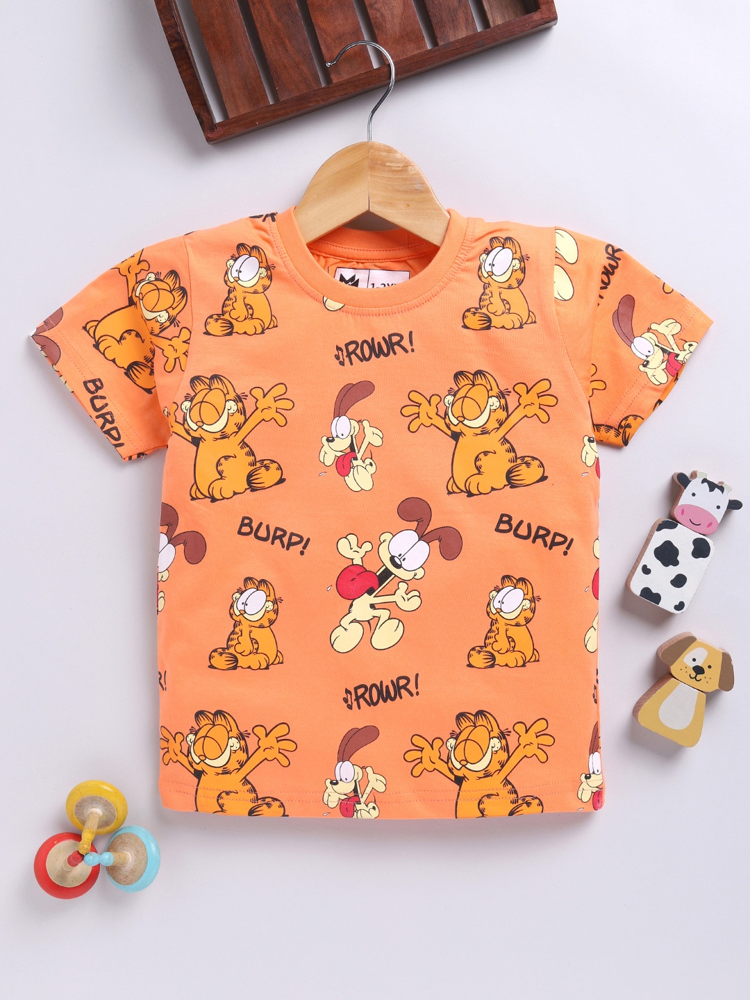 

YK X Minute Mirth Boys Garfield Printed T-shirt, Orange