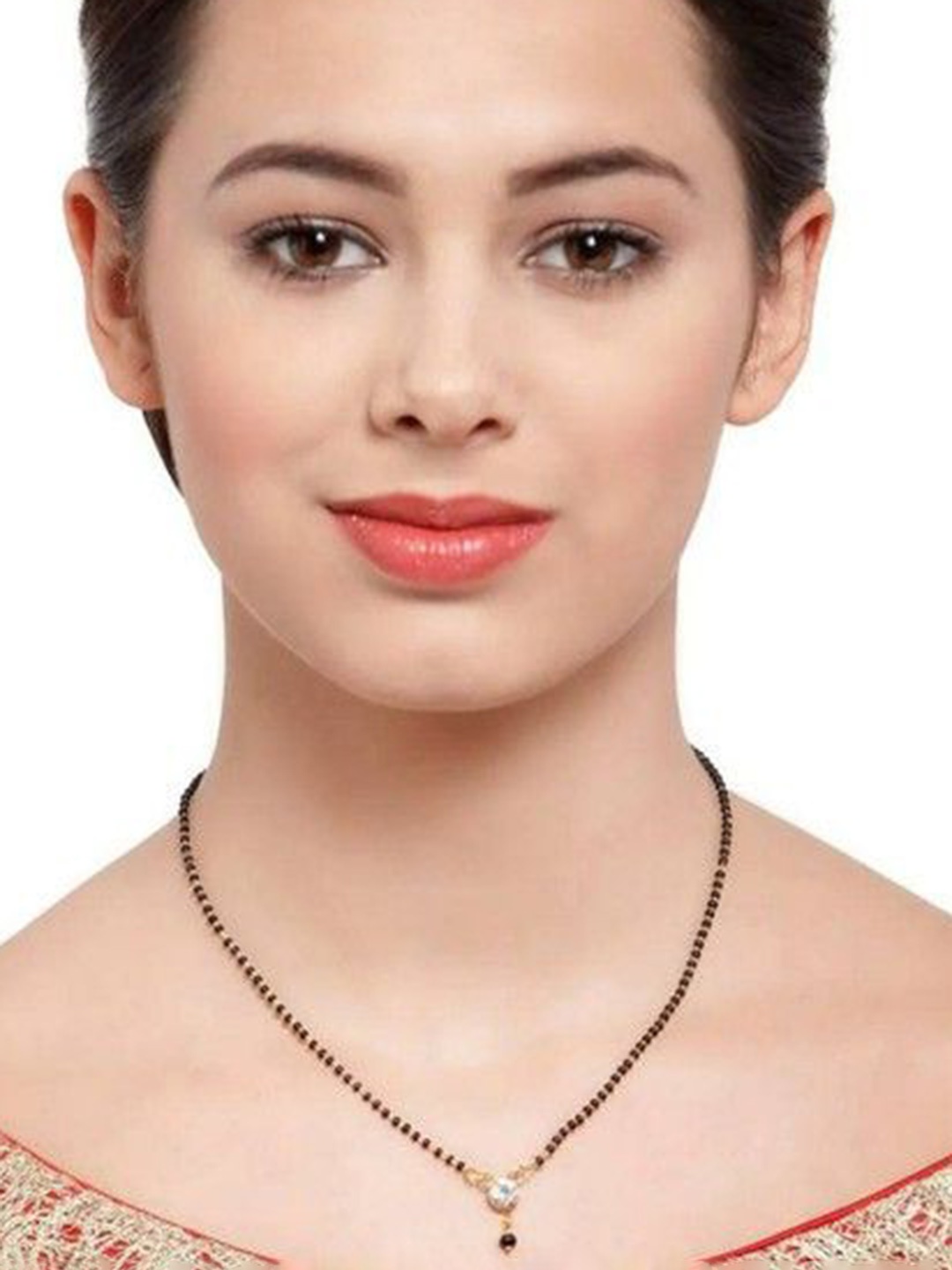 

Wynona Gold-Plated Artificial Beads Mangalsutra