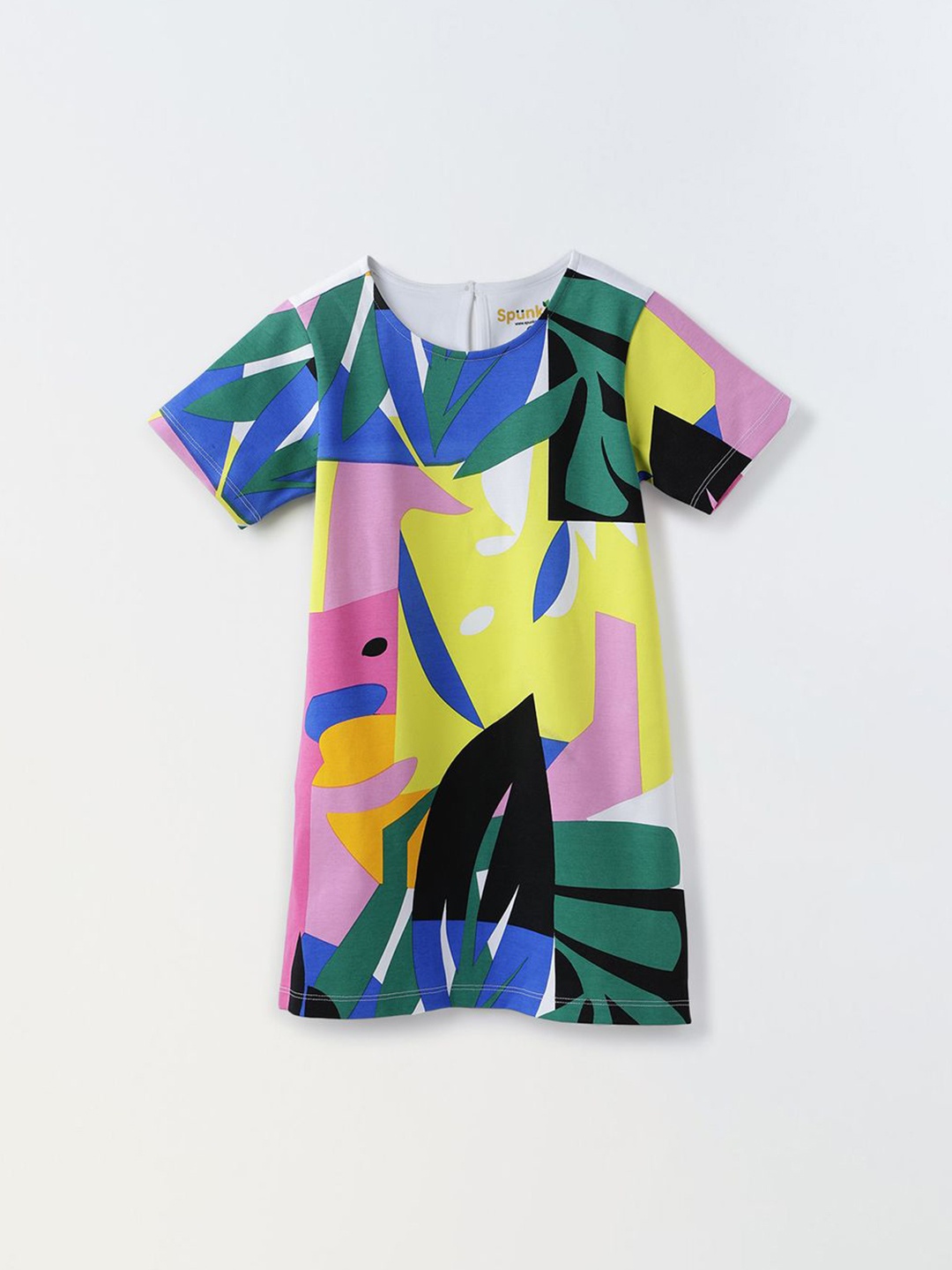 

SPUNKIES Girls Printed Chiffon T-shirt Mini Dress, Yellow