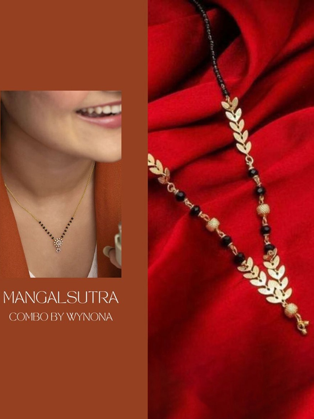 

Wynona Gold-Plated Artificial Stones and Beads Mangalsutra