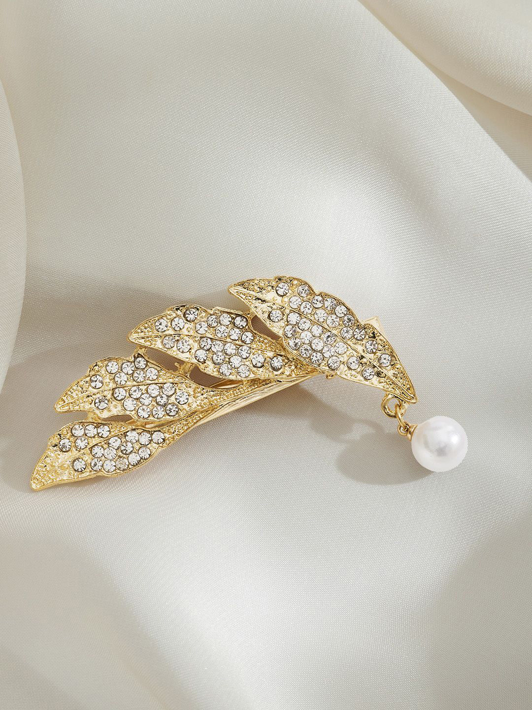 

JOKER & WITCH Women Embellished Alligator Hair Clip, Gold