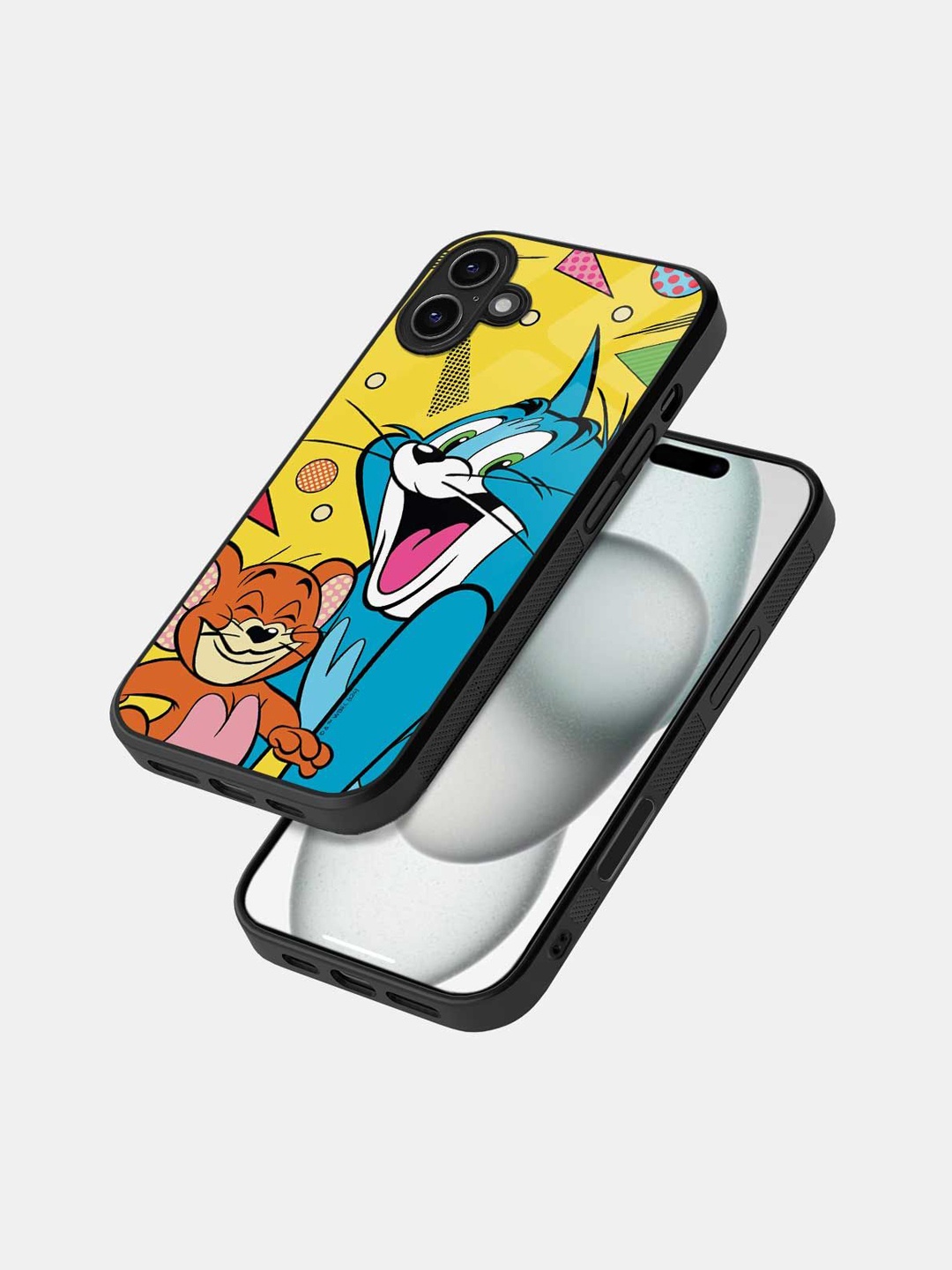 

macmerise Quirky Printed iPhone 16 Plus Bumper Case Mobile Accessories, Black