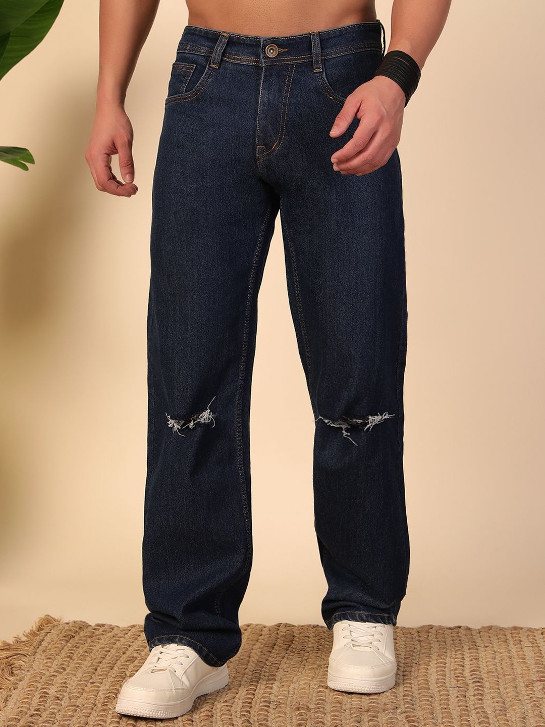 

DENIMLOOK Men Relaxed Fit Stretchable Jeans, Blue
