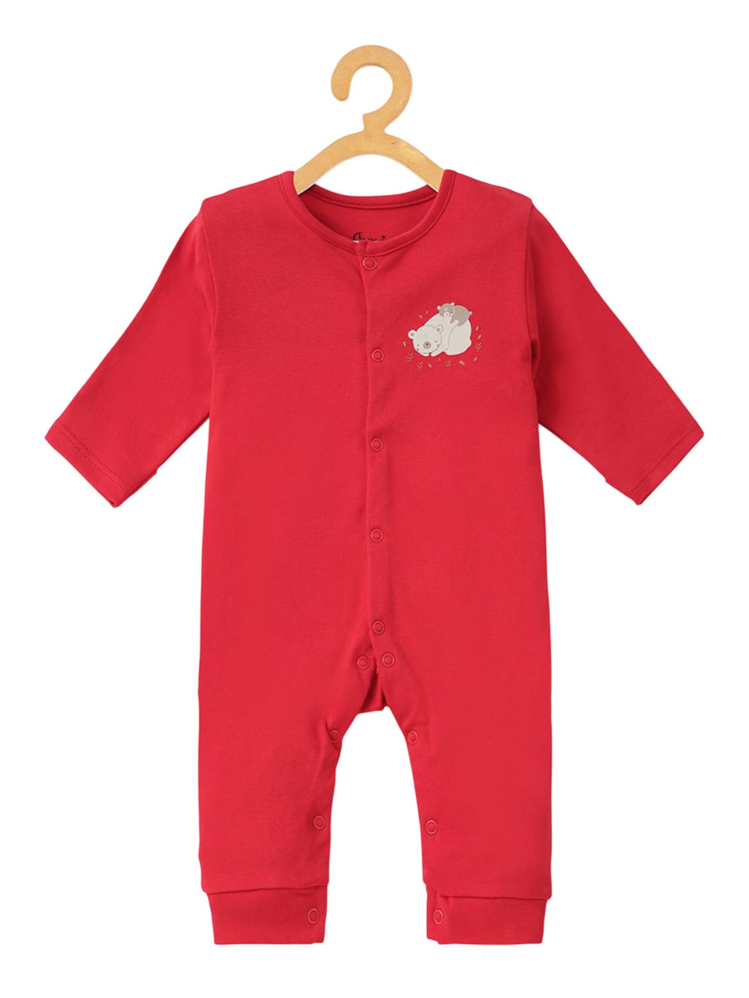 

CHAYIM Infants Cotton Rompers, Red