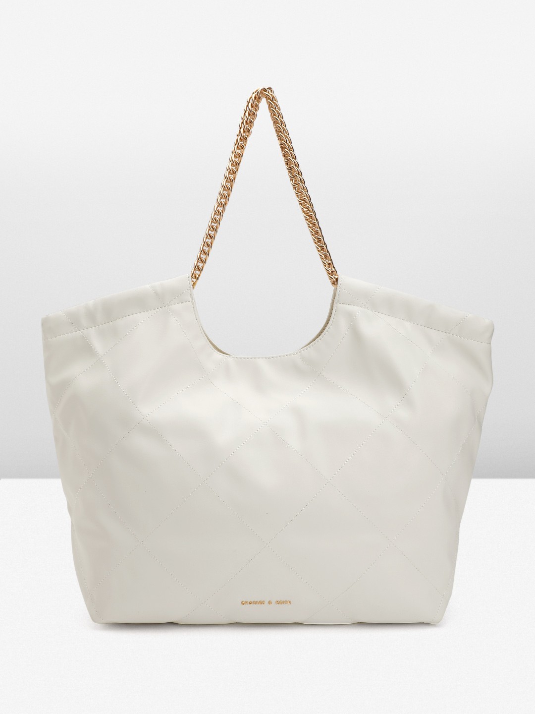 

CHARLES & KEITH PU Oversized Shopper Tote Bag, White