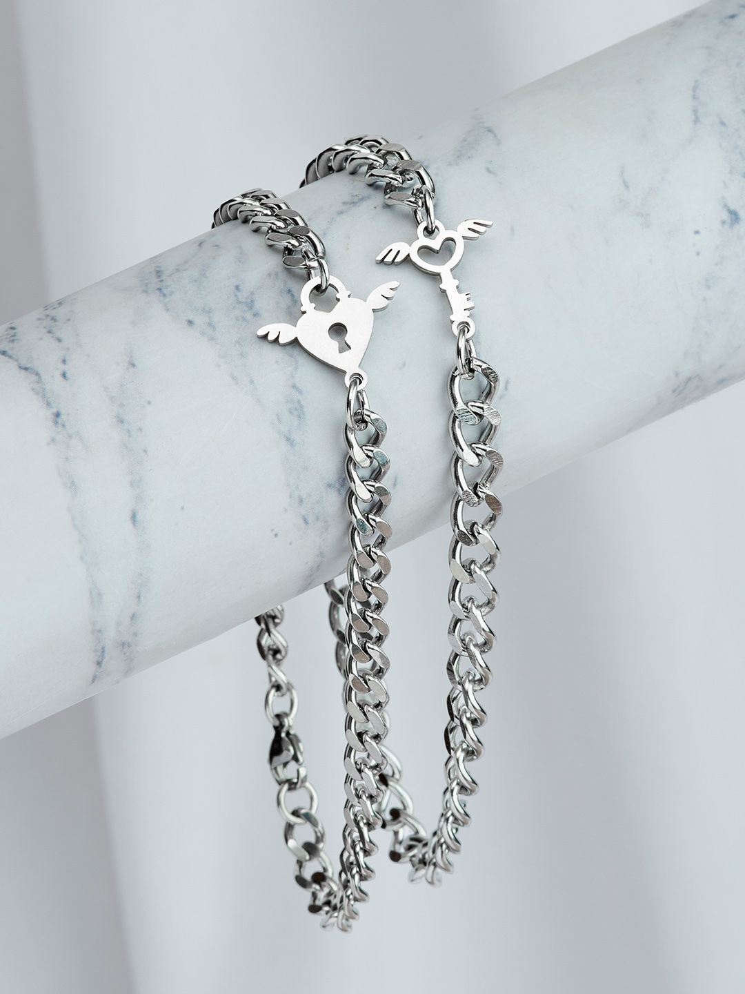 

JOKER & WITCH Women 2 Silver-Plated Wraparound Bracelet