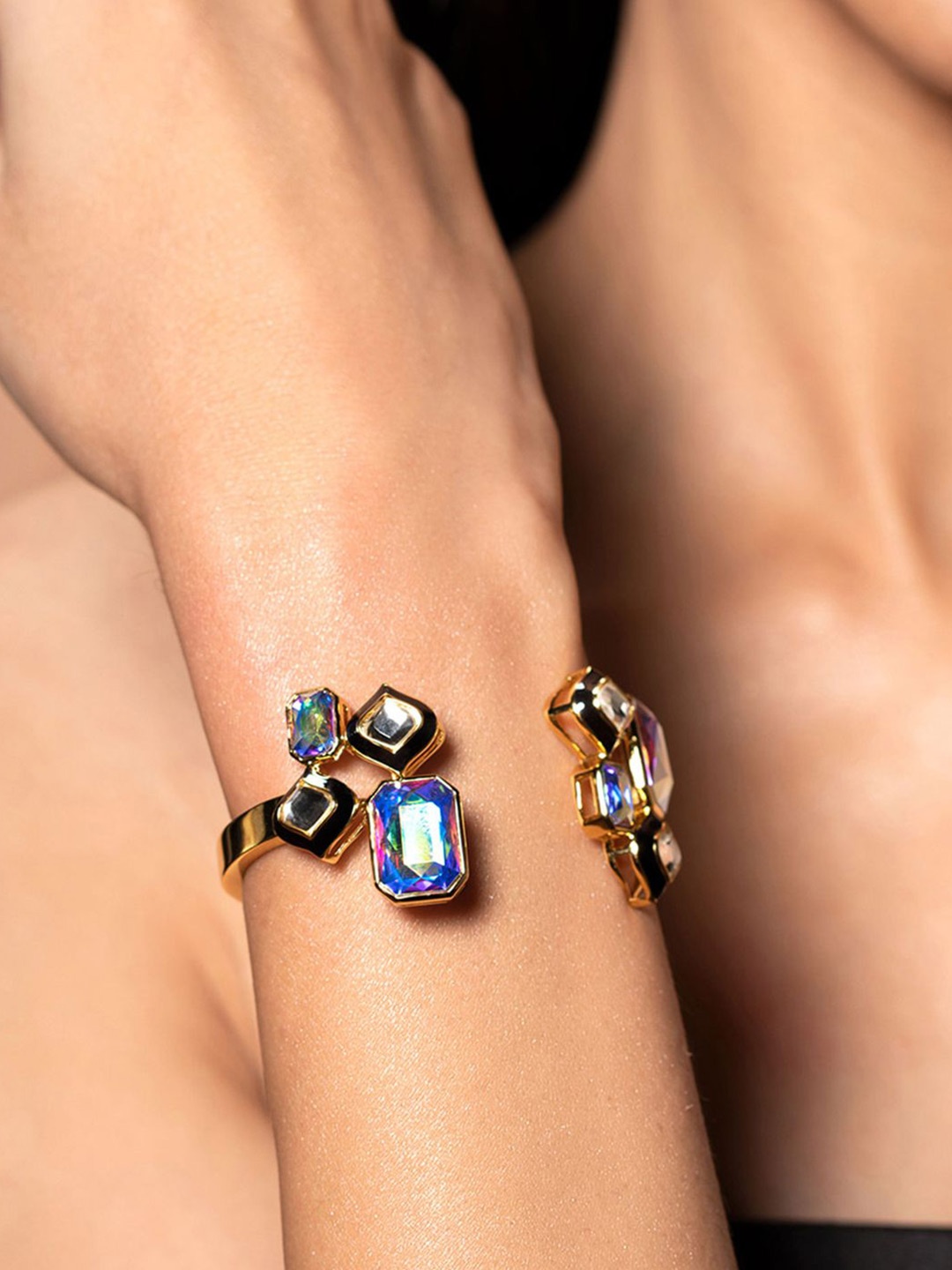 

Isharya Gold-Plated Crystals Cuff Bracelet