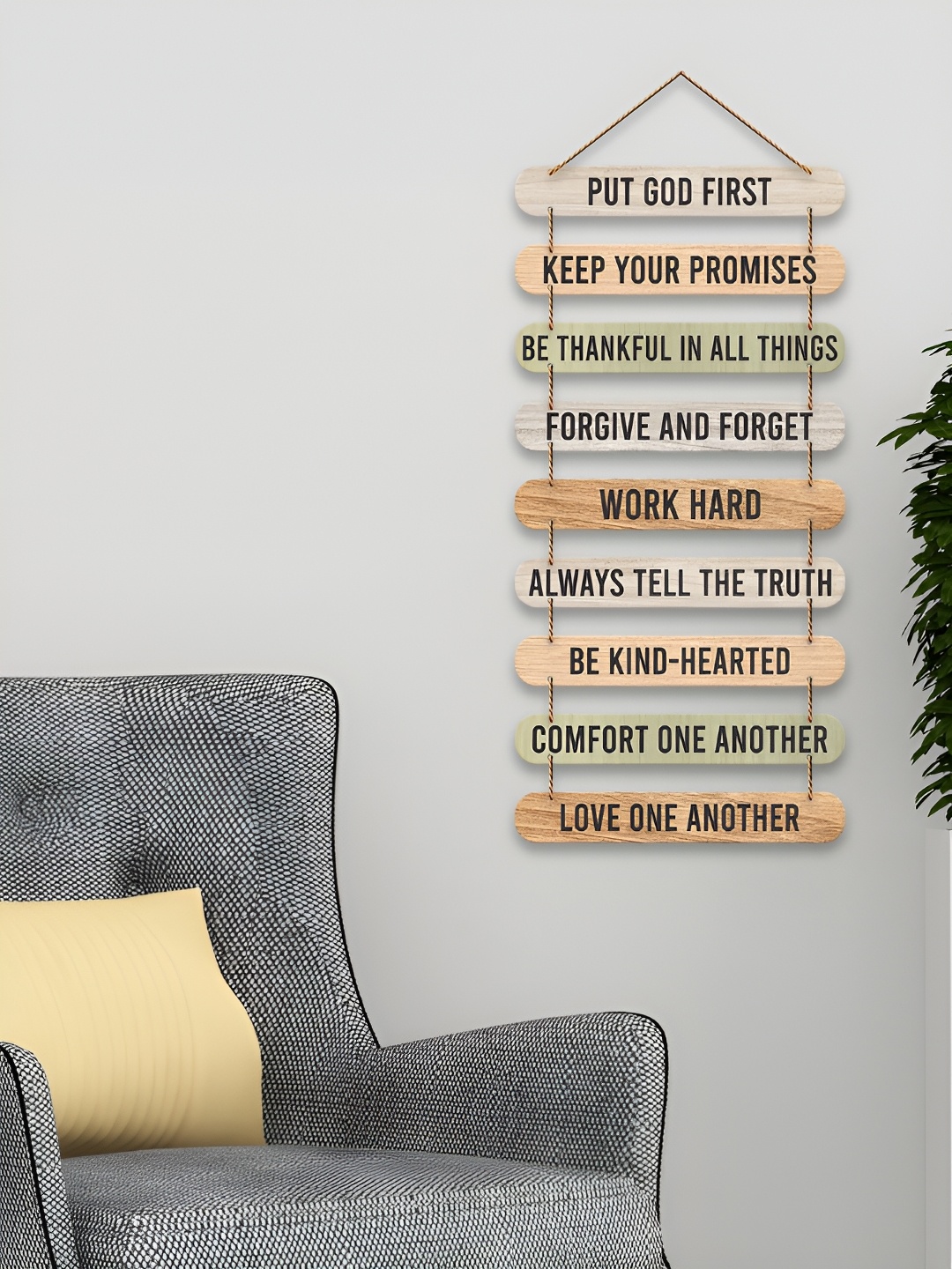 

ArtVibes Beige & Brown Printed Wooden Wall Hangings