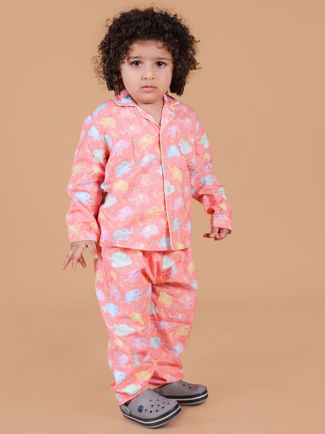 

MAMA AND PEACHES Unisex Kids Night suit, Pink