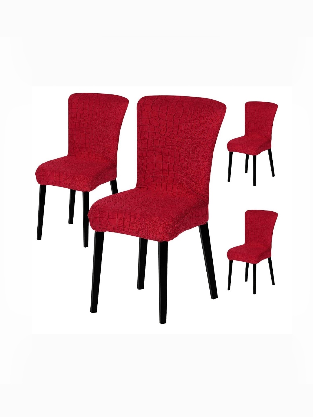 

HOUSE OF QUIRK Maroon 4 Pieces Textured Jacquard Stretchable Chair Covers