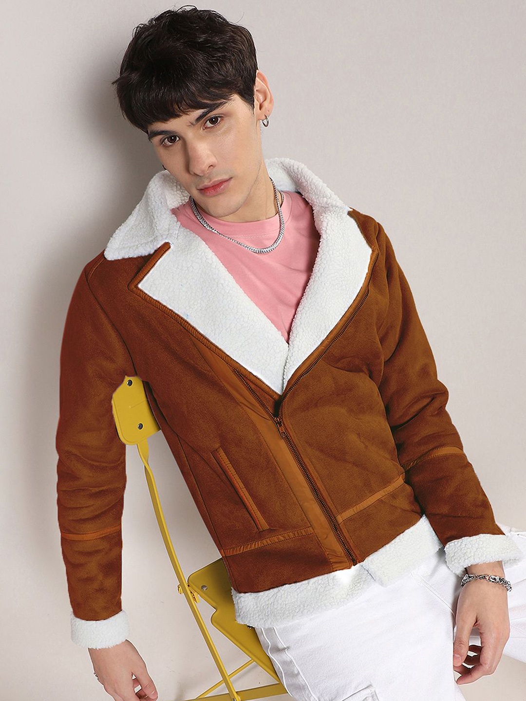 

Campus Sutra Men Colourblocked Lightweight Biker Jacket, Multi