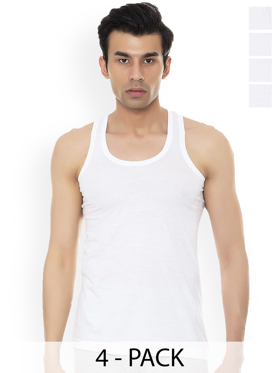 

AMUL COMFY Pack Of 4 Pure Cotton Innerwear Vests Comfy-White-RN-4-85