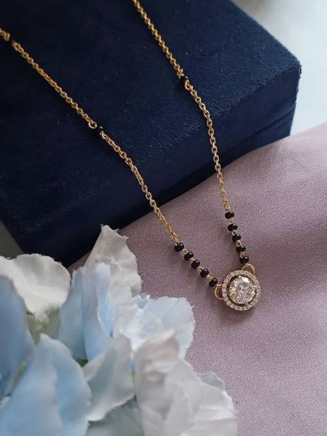 

Wynona Artificial Stones and Beads Mangalsutra, Gold