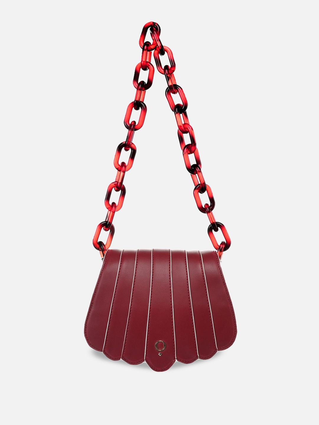 

Monadaa Structured Sling Bag with Tasselled, Maroon