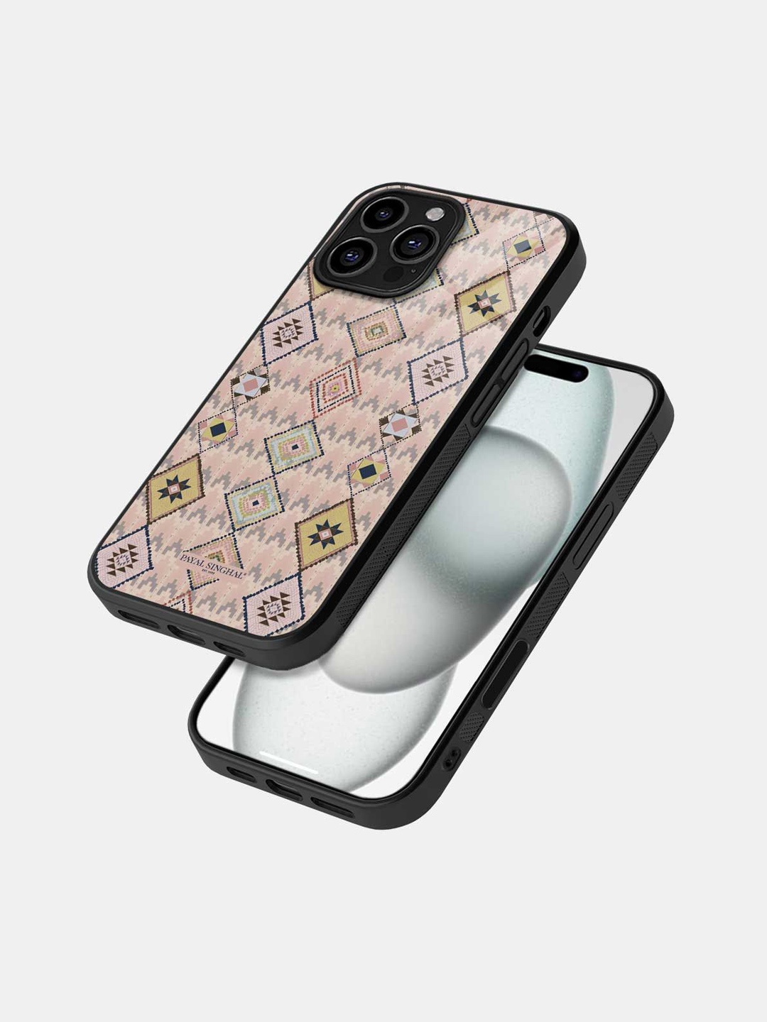 

macmerise Floral Printed iPhone 16 Pro Max Bumper Case Mobile Accessories, Black
