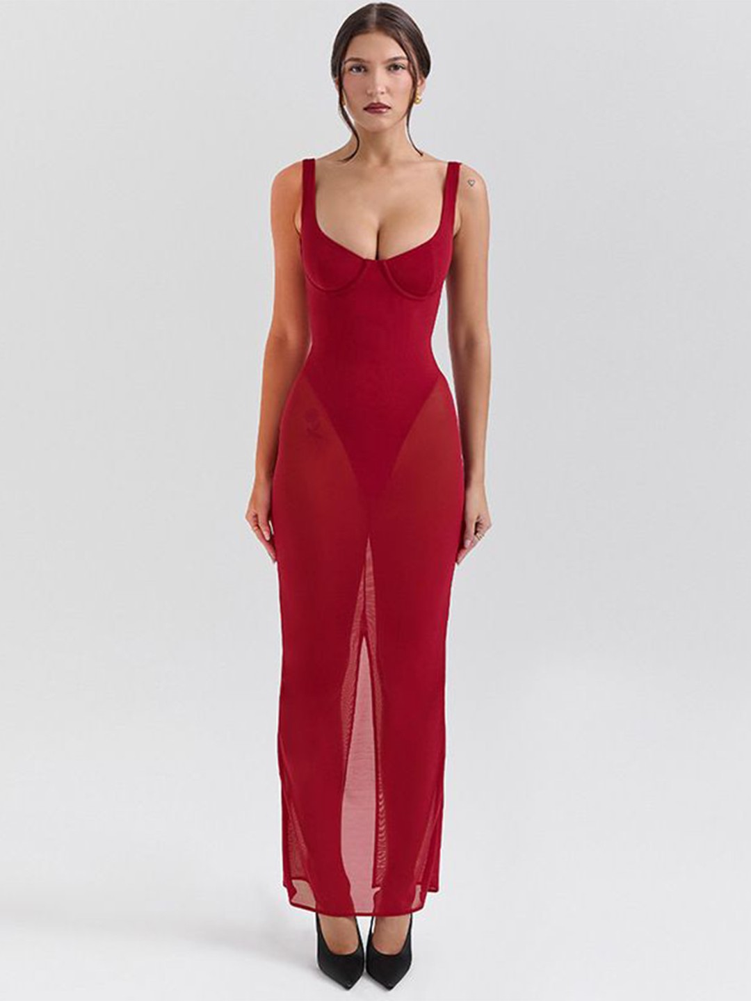 

MIAKEE Fit & Flare Midi Dress, Red
