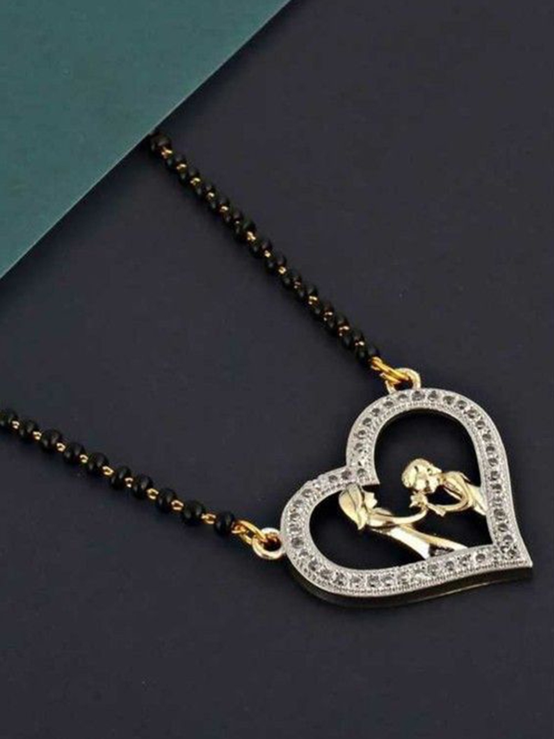 

Wynona Gold-Plated Artificial Beads Mangalsutra