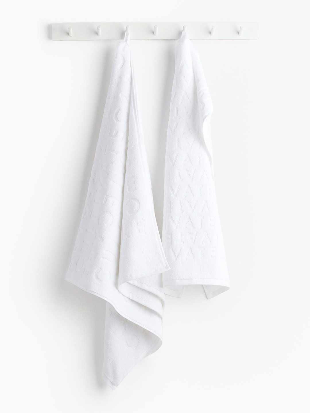 

H&M White Cotton Terry Hand Towel