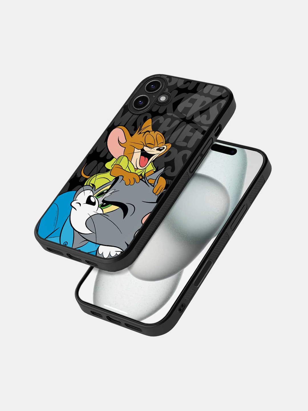 

macmerise Cartoon Characters Printed iPhone 16 Pro Bumper Case Mobile Accessories, Black