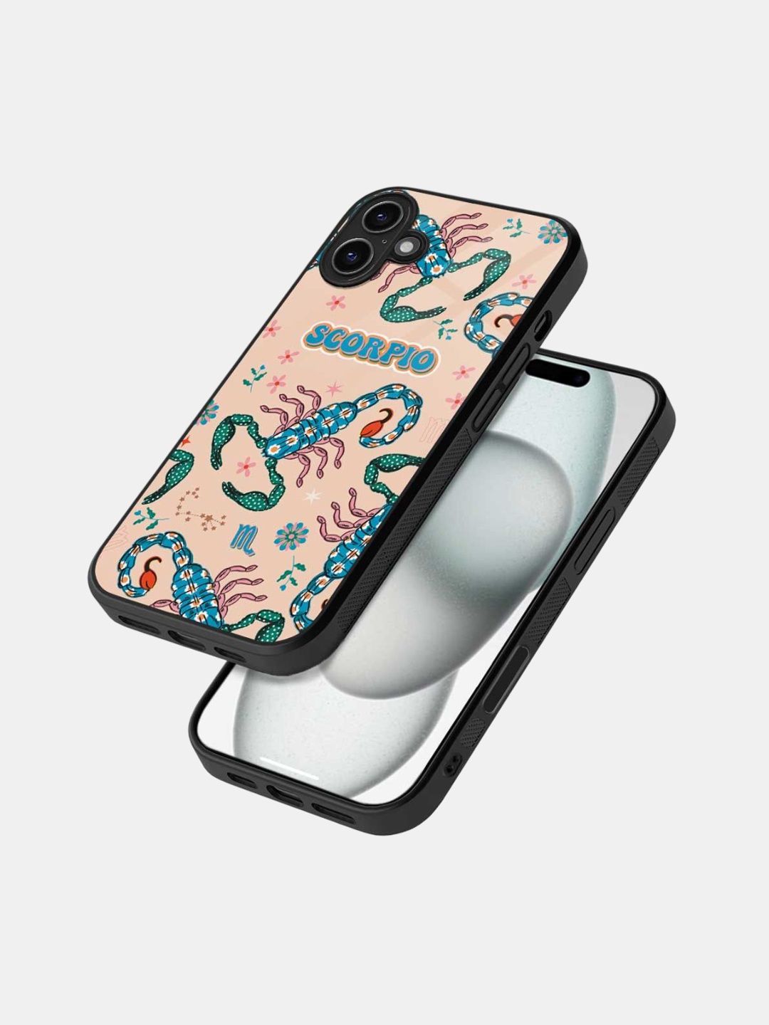 

macmerise Abstract Printed iPhone 16 Bumper Case Mobile Accessories, Black