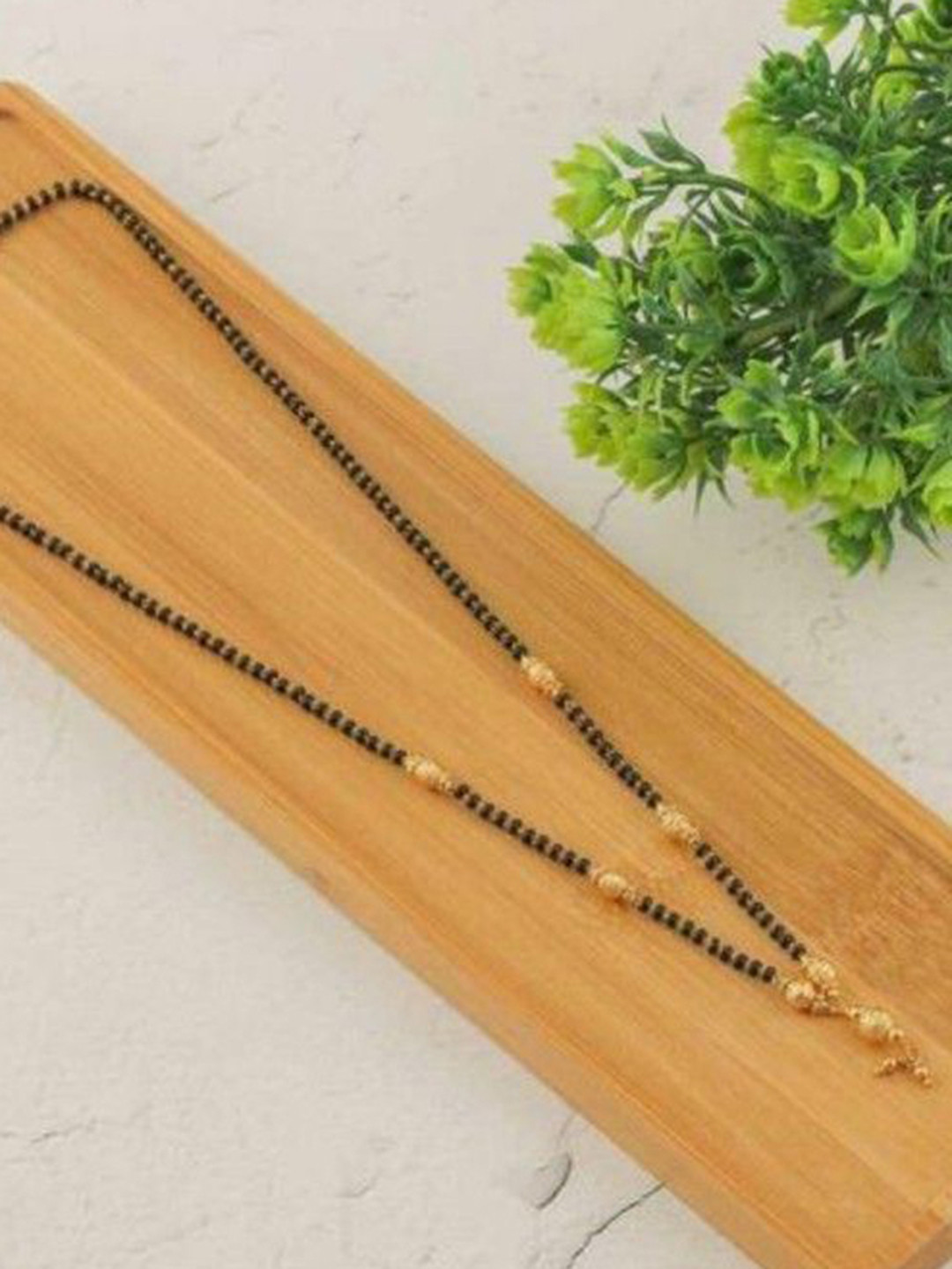 

Wynona Gold-Plated Artificial Beads Mangalsutra