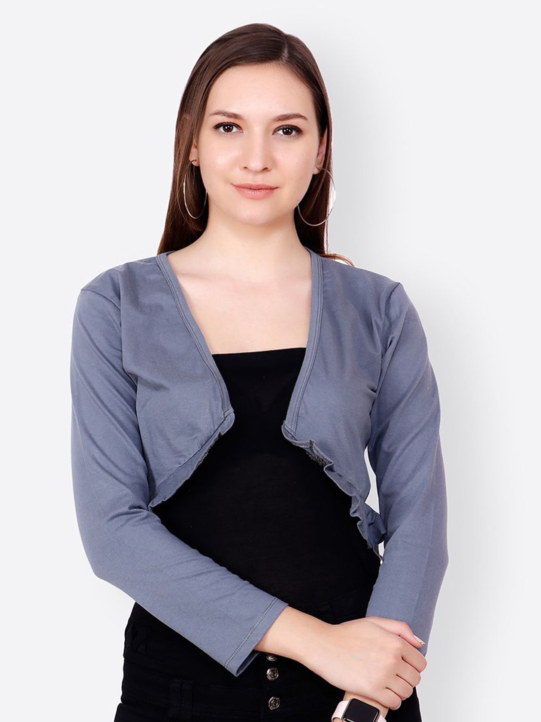 

SCORPIUS Women Crop Shrug, Grey